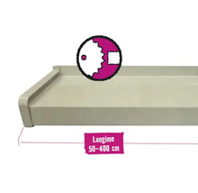 Glaf Bravo aluminiu exterior alb 16,5 cm (lungime configurabilă)
