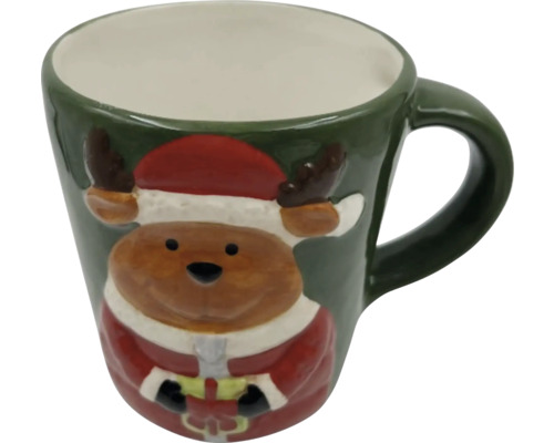 Cană cu motiv de ren și mâner