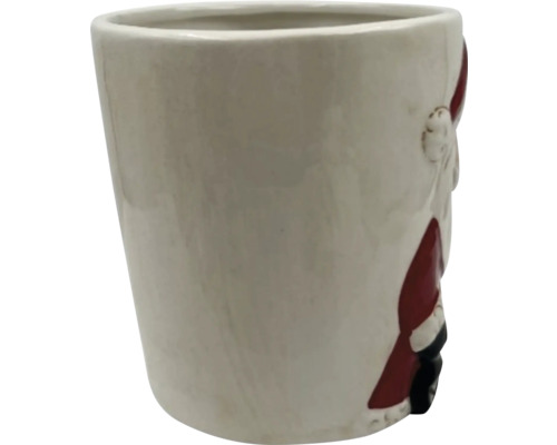 Ghiveci ceramic cu motiv de Moș Crăciun