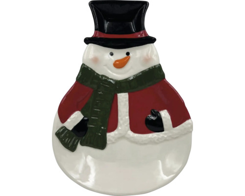 Figurină om de zăpadă cu pălărie și fular ca decorațiune de Crăciun