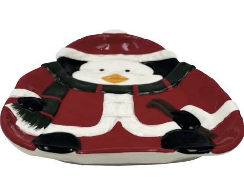 Bol decorativ în formă de pinguin cu căciulă de Crăciun și fular