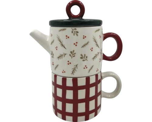 Ceainic cu cană, stivuite una peste alta