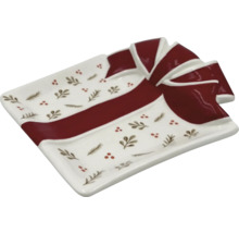 Bol decorativ dreptunghiular cu design de fundă și elemente florale