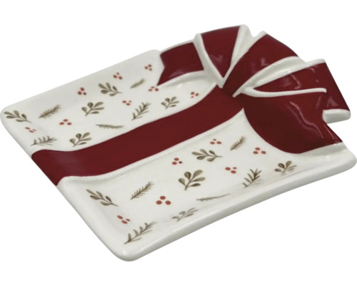 Bol decorativ dreptunghiular cu design de fundă și elemente florale