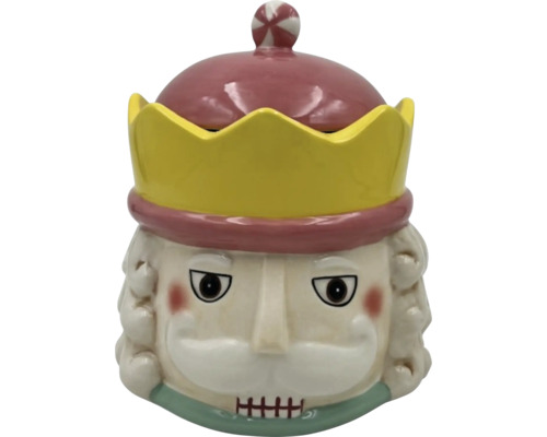 Borcan biscuiți Spărgătorul de nuci Lafiora ceramică 15,4x17,4 cm Cutie decorativă spărgător de nuci cu capac