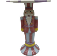 Măsuță decorativă în formă de spărgător de nuci cu suprafață cu dungi