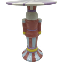 Măsuță laterală în formă de spărgător de nuci cu blat de masă cu dungi