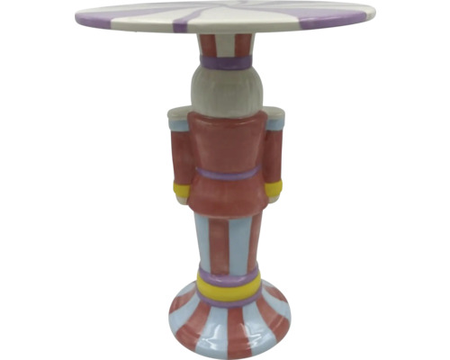 Măsuță laterală în formă de spărgător de nuci cu blat de masă cu dungi