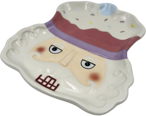 Platou decorativ de servire pentru nuci, din ceramică.