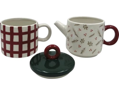 Set de ceai cu cană, ceainic și capac