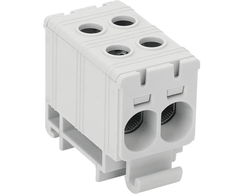 Bornă electrică albă pentru conectarea cablurilor