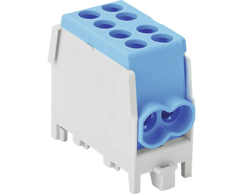 Bloc distribuitor Elvon monofazat 100A albastru in:1x25 /out:1x25/2x16 mm2 Bloc terminal pentru conexiuni electrice