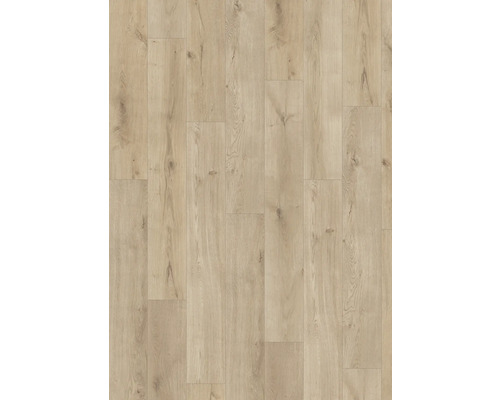 Podea laminată deschisă la culoare cu aspect de lemn.