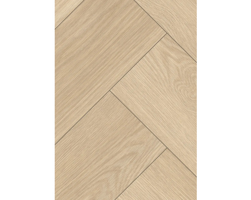 Pardoseală de lemn deschisă la culoare, cu model herringbone