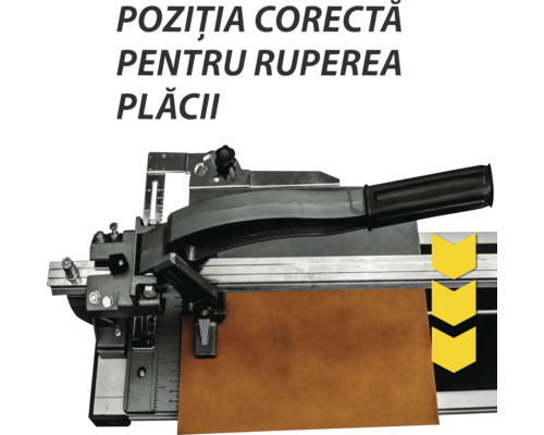 Poziția corectă pentru ruperea plăcii