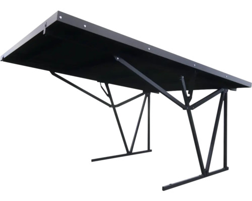 Carport fotovoltaic cu acoperiș tip sandwich 527x400x234/300 cm antracit, fără panou solar Copertină auto din oțel cu acoperiș