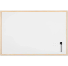 Tabla albă cu ramă de lemn, marker și magneți