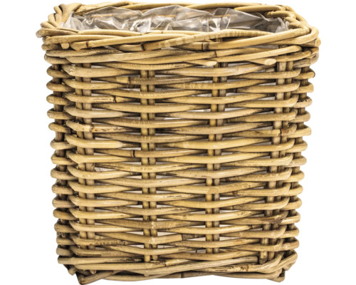 Ghiveci rotund din ratan cu inserție de plastic