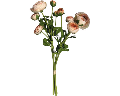 Buchet artificial de piciorul-cocoșului cu mai multe flori și frunze verzi.