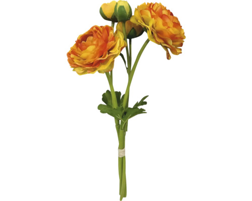 Buchetă cu flori artificiale de piciorul-cocoșului galben-portocaliu