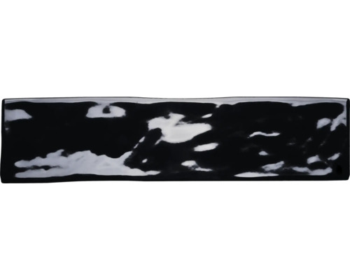 Faianță pătrată mică Loft negru 7,5x30 cm Faianță de perete neagră