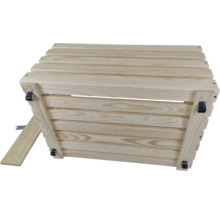 Bancă de plante din lemn cu rotile