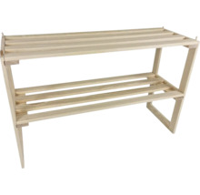 Raft de pantofi din lemn cu două rafturi