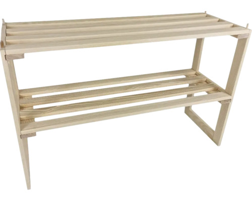 Raft de pantofi din lemn cu două rafturi