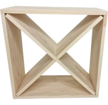 Raft de vinuri din lemn cu design în formă de X