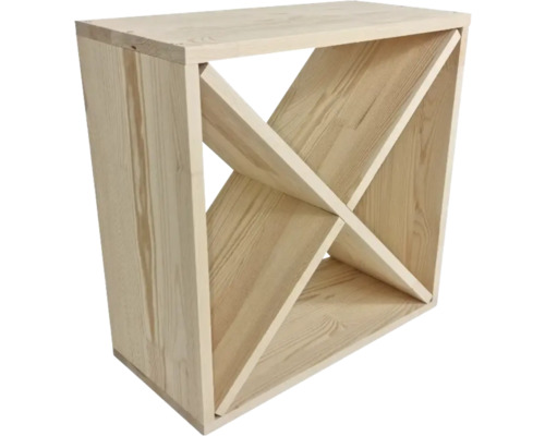 Raft de vinuri din lemn cu divizare în formă de X