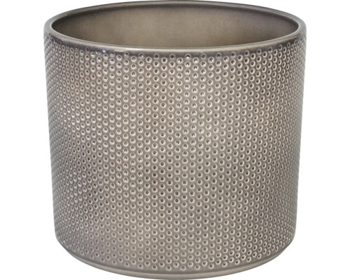 Mască ghiveci Dickob Pillar Spot ceramică Ø 13,6 cm H 11,8 cm cappuccino Ghiveci de flori cilindric cu model perforat