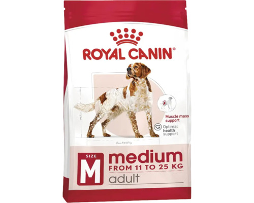 Hrană uscată pentru câini Royal Canin Medium Adult 12 kg Hrană uscată pentru câini Royal Canin Medium Adult în ambalaj roșu
