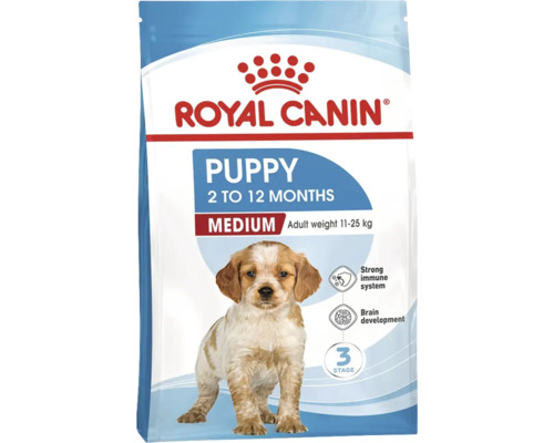 Hrană uscată pentru câini Royal Canin Medium Puppy 12 kg Hrană uscată Royal Canin Puppy pentru câini de talie medie de la 2 la 12 luni