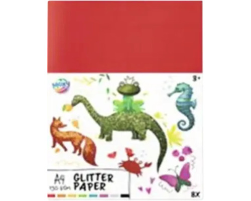Hârtie A4 cu sclipici și motive animale pentru activități creative pentru copii
