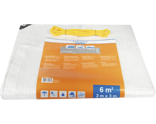 Prelată, 2 metri x 3 metri, cu cablu de tensionare inclus