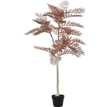 Copac decorativ din plastic cu frunze maro în ghiveci