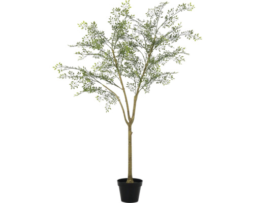 Copac artificial în ghiveci cu frunze verzi pentru decorare