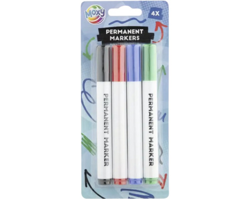Set 4 markere permanente Pachet de patru markere permanente de la marca Moxy
