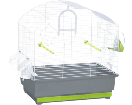 Colivie metalică pentru păsări cu hrănitor și stinghii