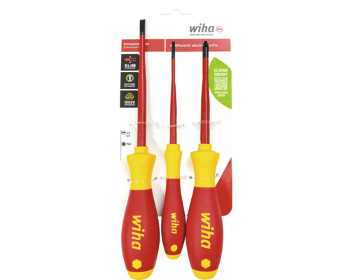 Set șurubelnițe Wiha VDE 3 SL+PZ2 Set de șurubelnițe Wiha cu trei piese pentru electricieni