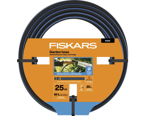 Furtun de grădină Fiskars, lungime 25 metri, diametru 13 milimetri