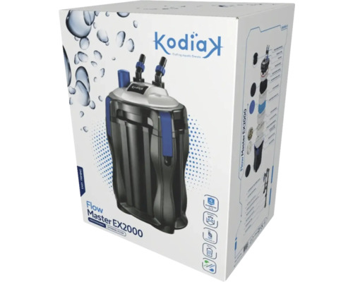 Filtru extern Kodiak Flow Master EX2000 în ambalajul produsului