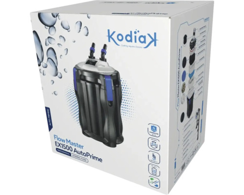 Filtru extern Kodiax Flow Master EX1500 AutoPrime în ambalajul produsului