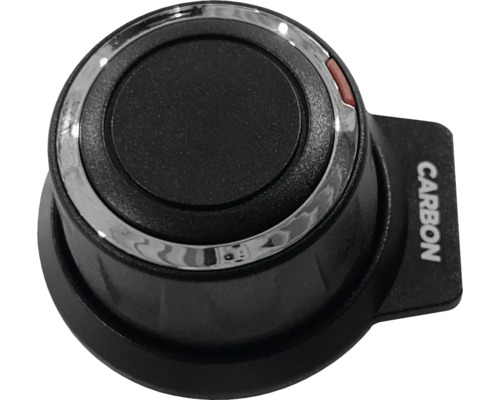 Buton rotativ din carbon cu inel cromat