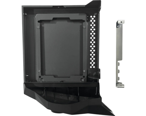 Carcasă din oțel negru cu decupaj și consolă de montare