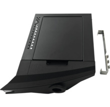 Rezervor negru pentru peleți cu material de fixare pentru sobă pe peleți