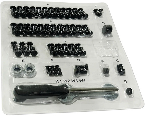 Piesă de schimb Tenneker Carbon U Pachet șuruburi 4B CS84 Set de șuruburi, piulițe și șurubelniță în ambalaj transparent