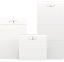 Trei unități de stocare a energiei albe cu logo-ul Huawei