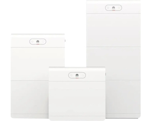 Trei unități de stocare a energiei albe cu logo-ul Huawei