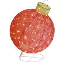 Glob decorativ de pom de Crăciun cu model de fulgi de zăpadă și iluminare pe un suport